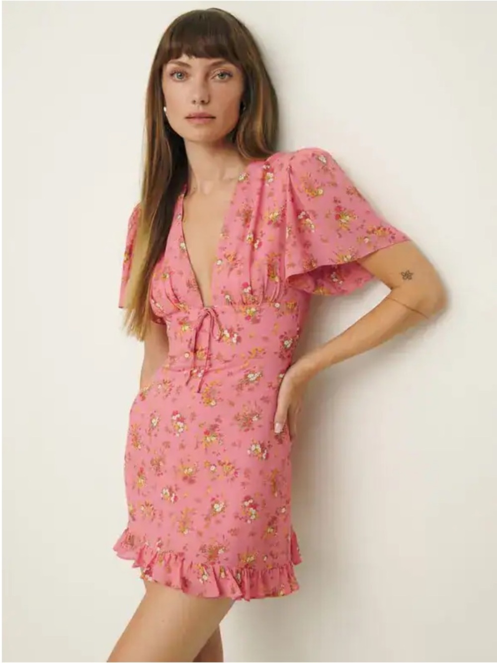 Reformation mya floral mini dress